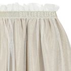Girls Beige Logo Tulle Skirt, 1, hi-res