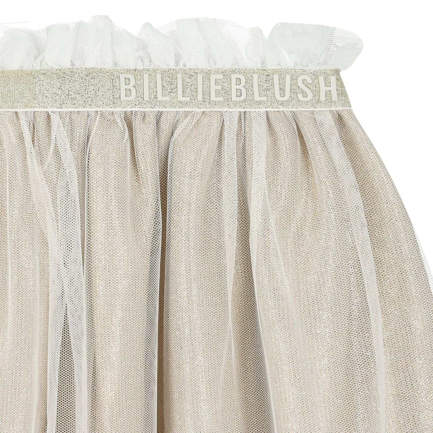 Girls Beige Logo Tulle Skirt, 1, hi-res image number null