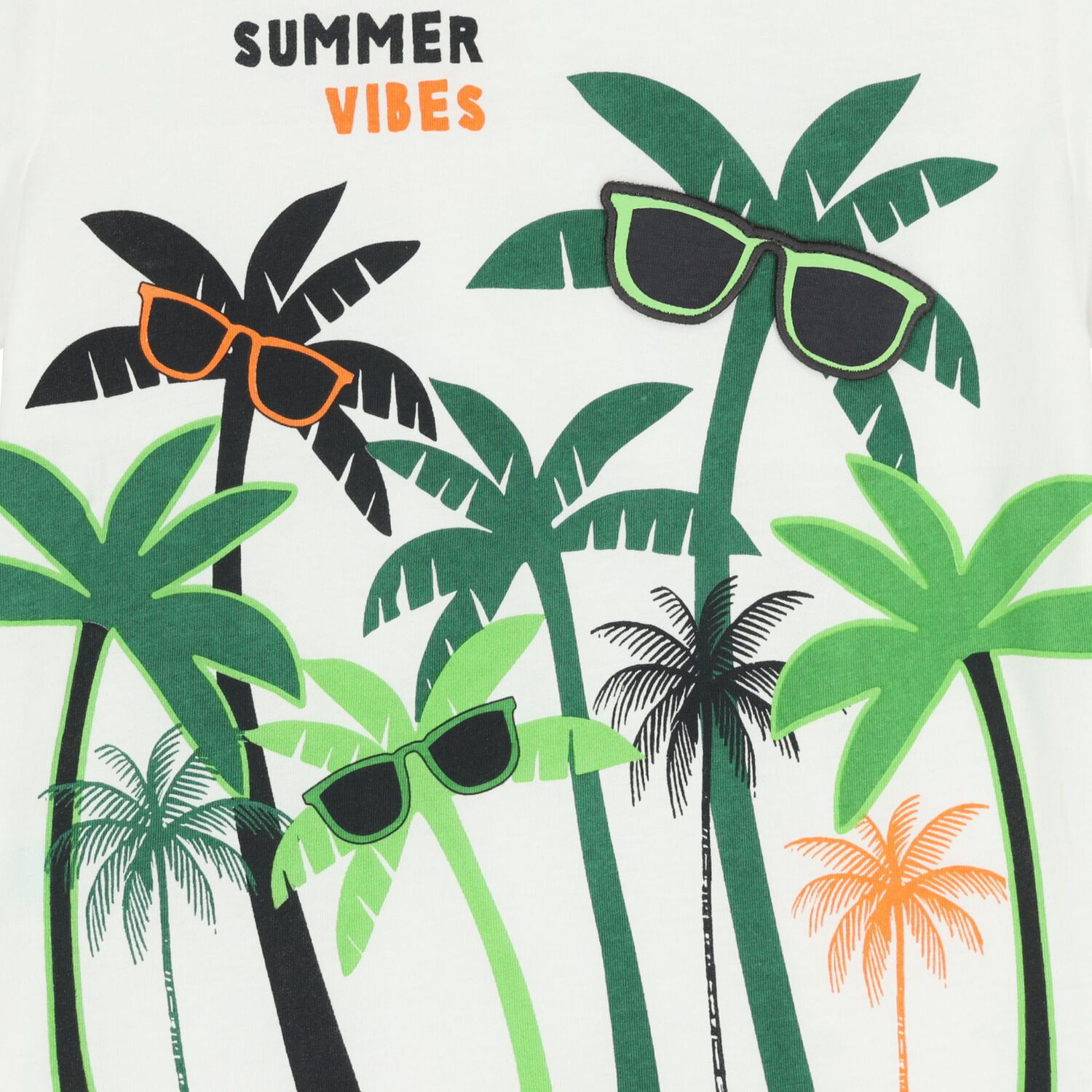 Boys White Palm Tree T-Shirt, 1, hi-res