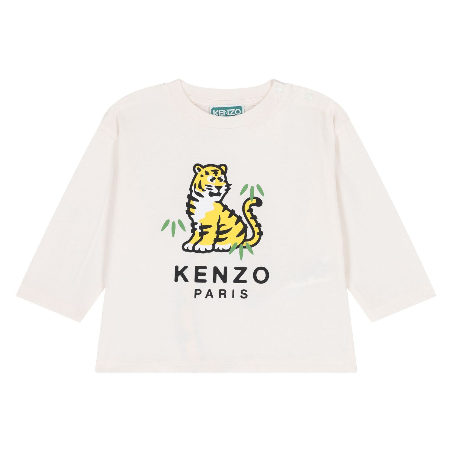 Younger Ivory Tiger Logo Long Sleeve Top, 1, hi-res