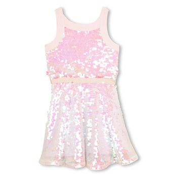 Girls Pink Iridescent Sequin Dress