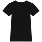 Girls Black Logo T-Shirt Dress, 1, hi-res