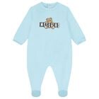 Blue Teddy Bear Logo Babygrow, 4, hi-res