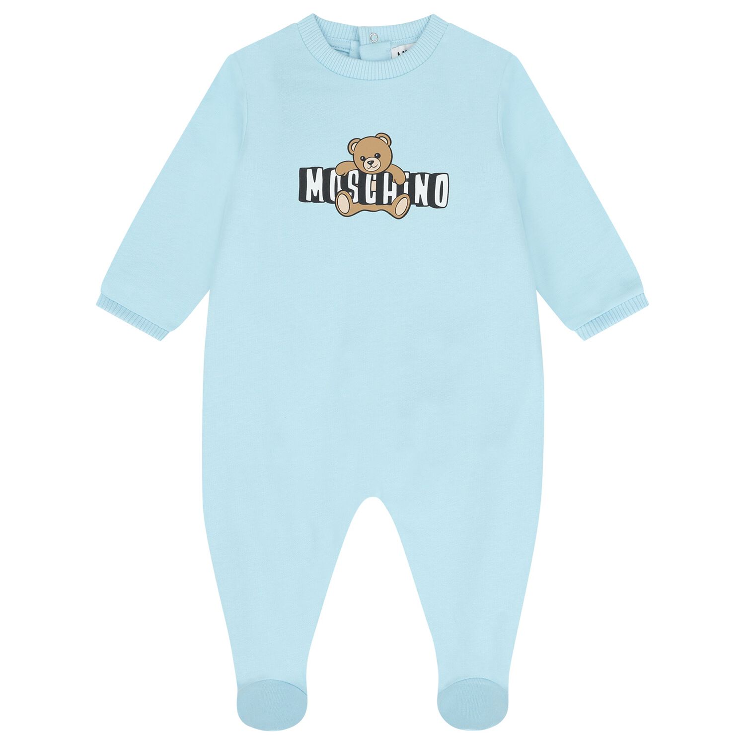 Blue Teddy Bear Logo Babygrow, 4, hi-res