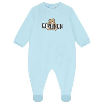 Blue Teddy Bear Logo Babygrow