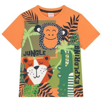 Boys Orange & Green T-Shirt