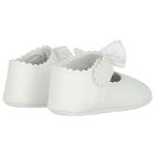 Baby Girls White Bow Pre Walker Shoes, 2, hi-res