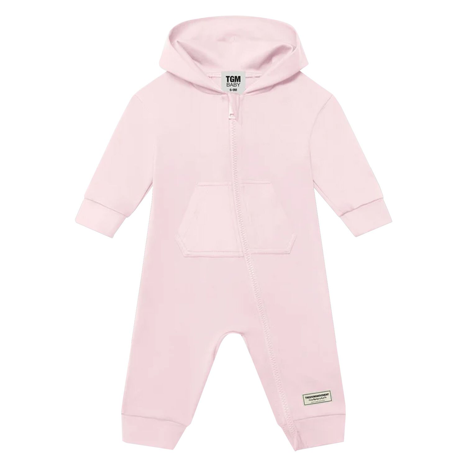 Girls Pink Logo Softskin Baby Romper, 2, hi-res