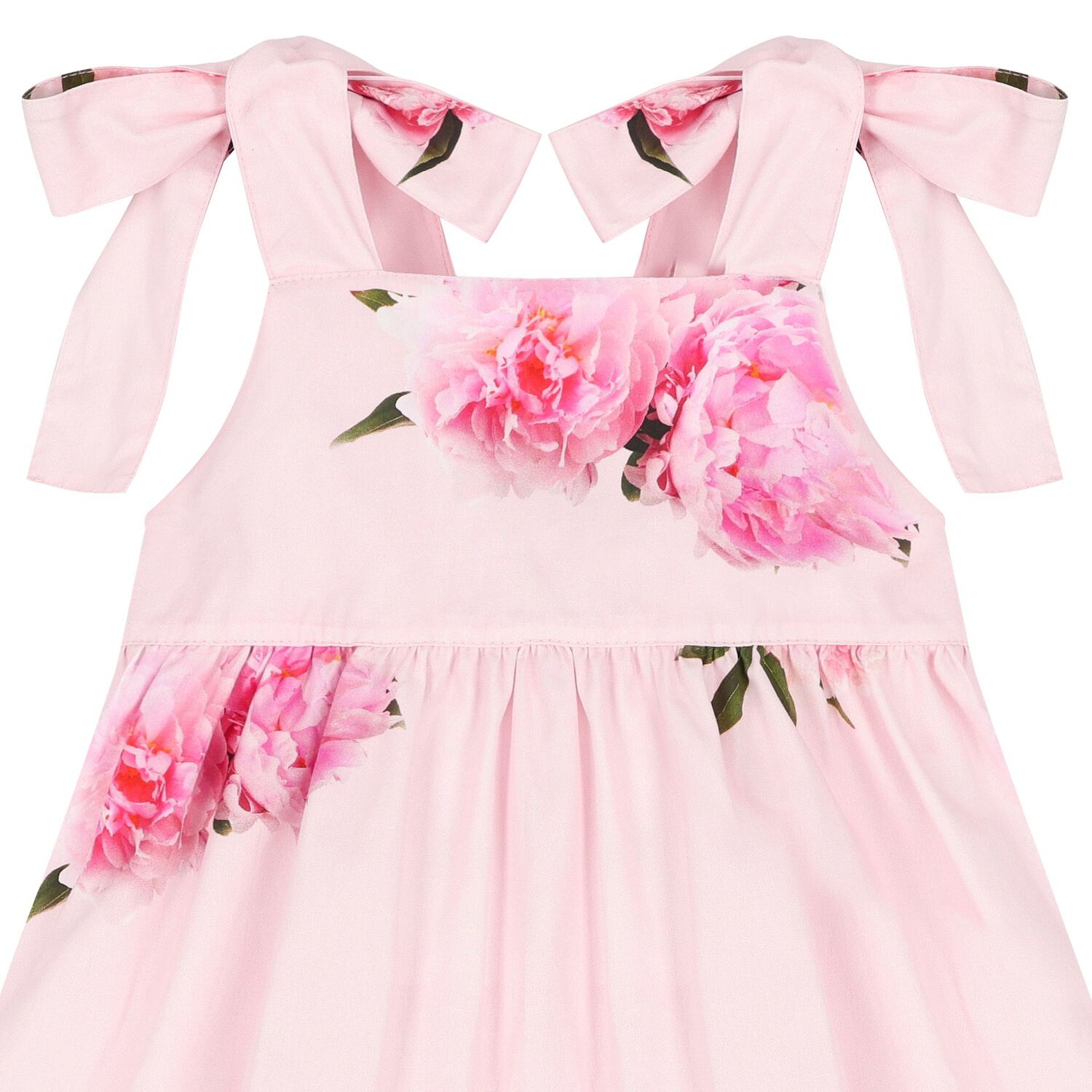 Girls Pink Bow Peony Dress, 1, hi-res image number null