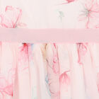 Younger Girls Pink Floral Chiffon Dress, 1, hi-res