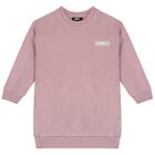 Girls Pink Logo Sweatshirt Dress, 1, hi-res