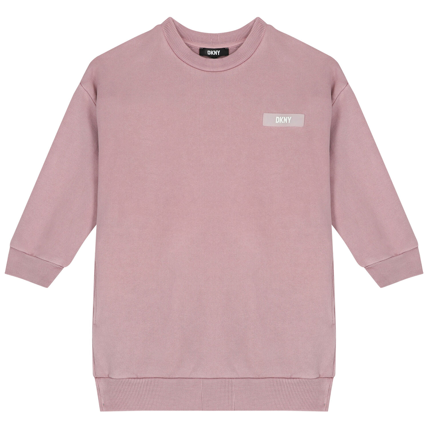 Girls Pink Logo Sweatshirt Dress, 1, hi-res