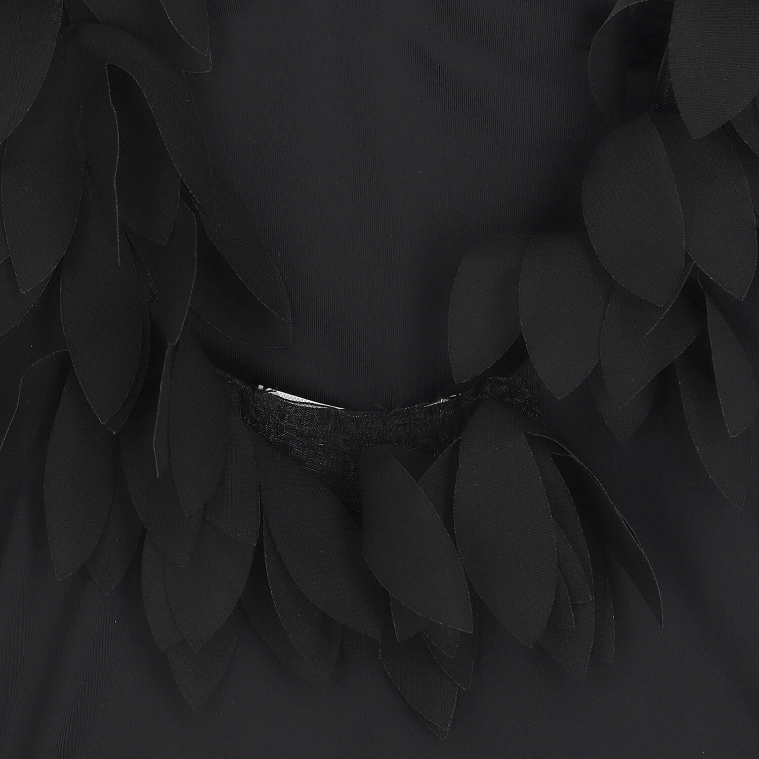 Girls Black Petal Swimsuit, 1, hi-res