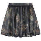 Girls Black & Beige Paisley Skirt, 2, hi-res