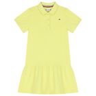 Girls Yellow Logo Polo Dress, 5, hi-res