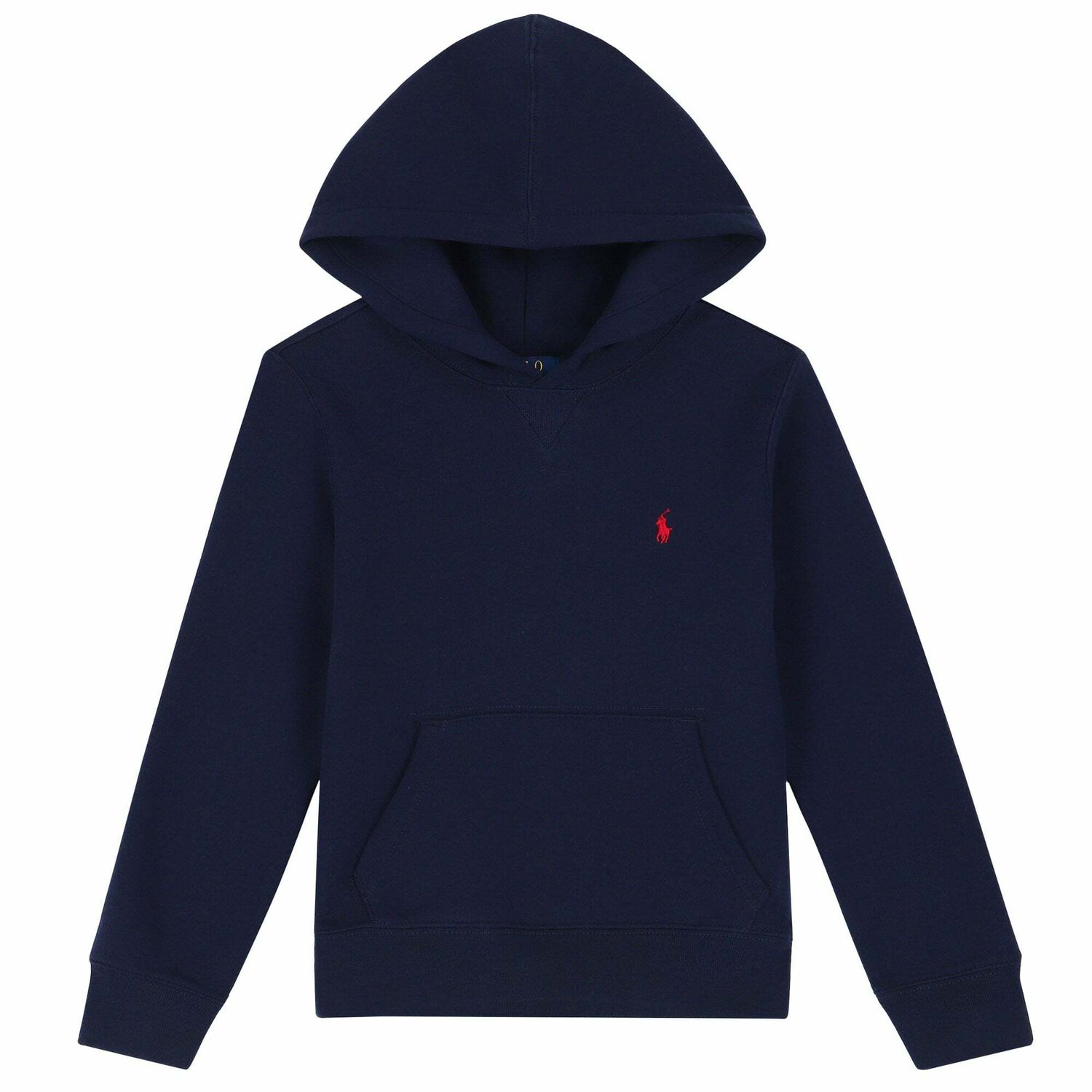 Boys Navy Logo Hooded Top, 1, hi-res