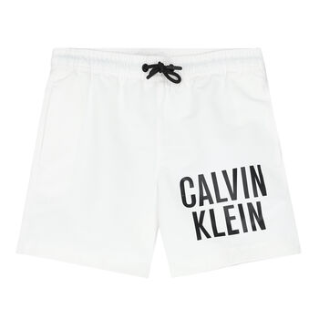 Boys White Logo Swim Shorts