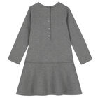 Girls Grey Teddy Bear Dress, 1, hi-res