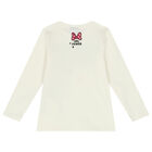 Girls Ivory Minnie Mouse Long Sleeve Top, 1, hi-res