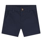 Younger Boys Navy Blue Chino Shorts, 3, hi-res