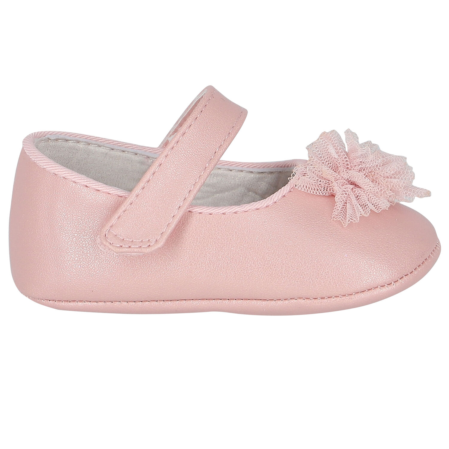 Baby Girls Pink Flower Pre Walker Shoes, 1, hi-res