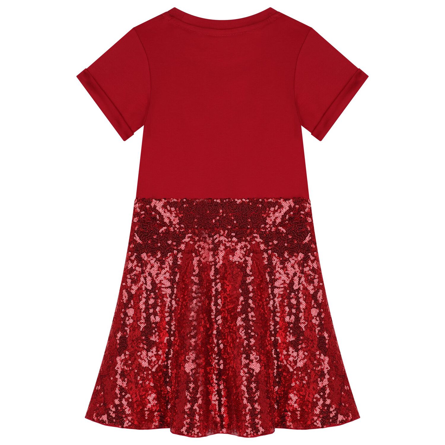Girls Red Logo Embellished Dress, 2, hi-res