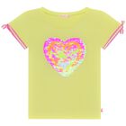 Girls Yellow Sequin T-Shirt, 1, hi-res