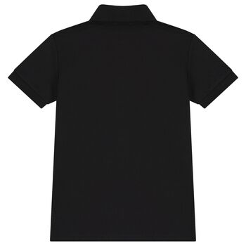 Boys Black Teddy Bear Polo Shirt