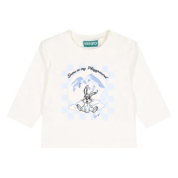 Younger Boys Ivory Bunny Long Sleeve Top