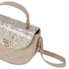 Girls Beige Glitter Handbag, 1, hi-res