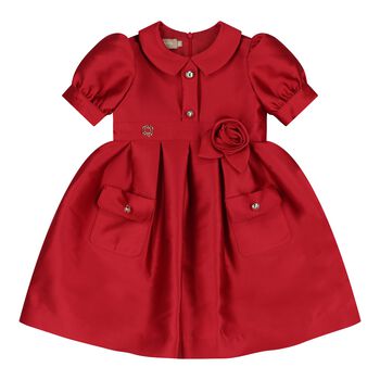 Baby Girls Red Flower Dress