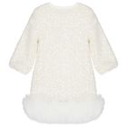 Girls Ivory Sequin Embellished Dress, 1, hi-res