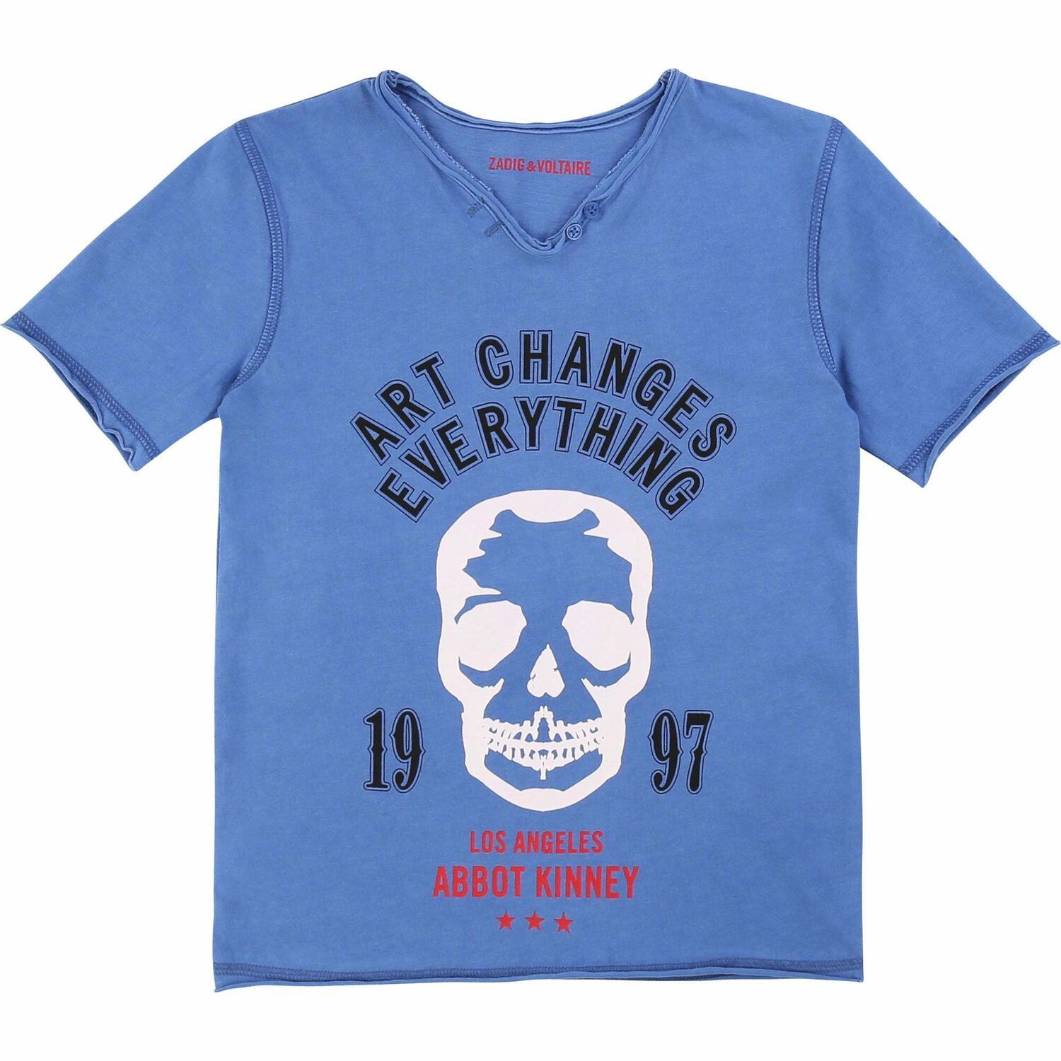 Boys Blue Cotton T-Shirt, 1, hi-res