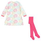 Girls White & Pink Flower Set, 1, hi-res