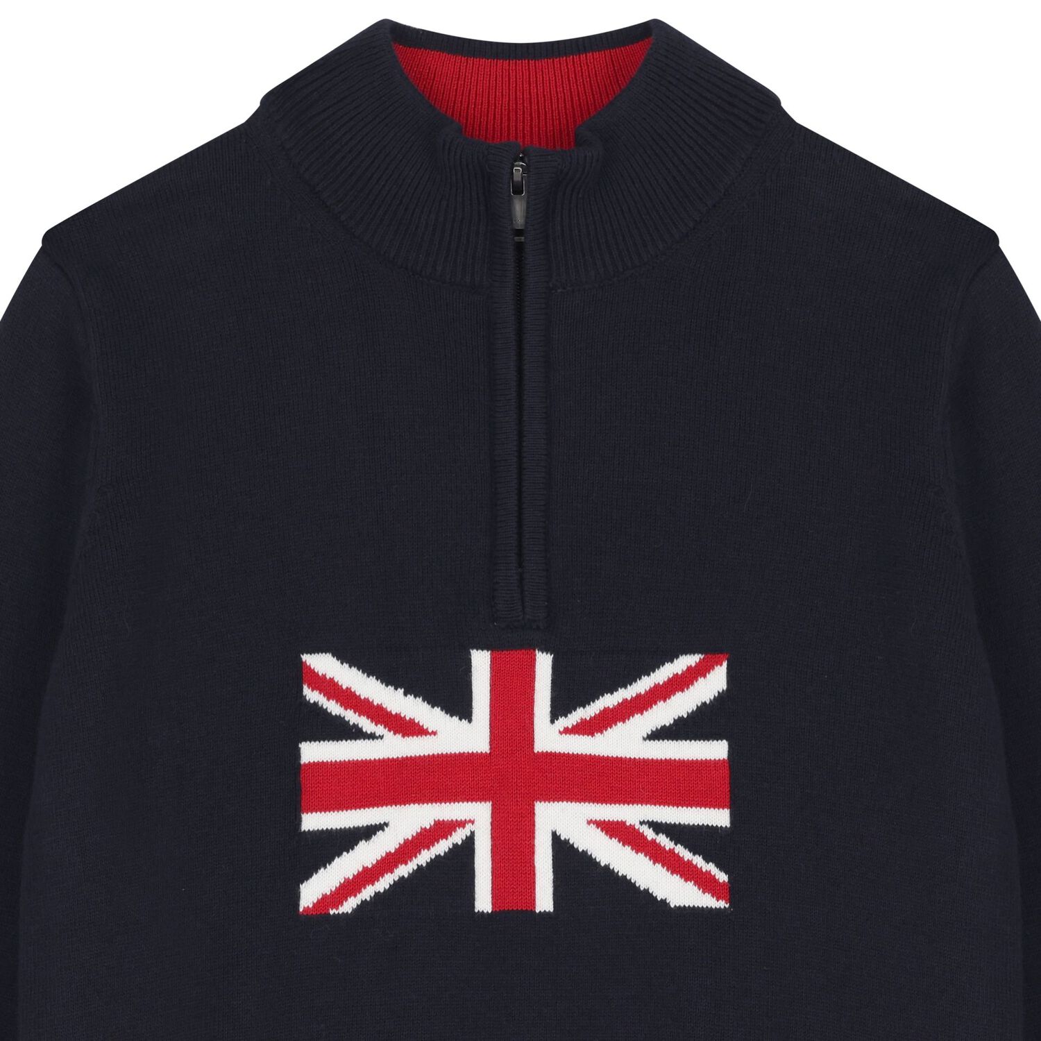 Boys Navy Blue Knitted Sweatshirt, 1, hi-res