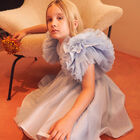 Girls Blue Tulle Dress, 1, hi-res