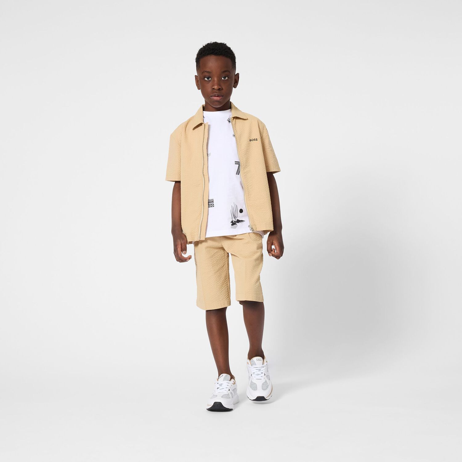 Boys White Logo T-Shirt, 1, hi-res