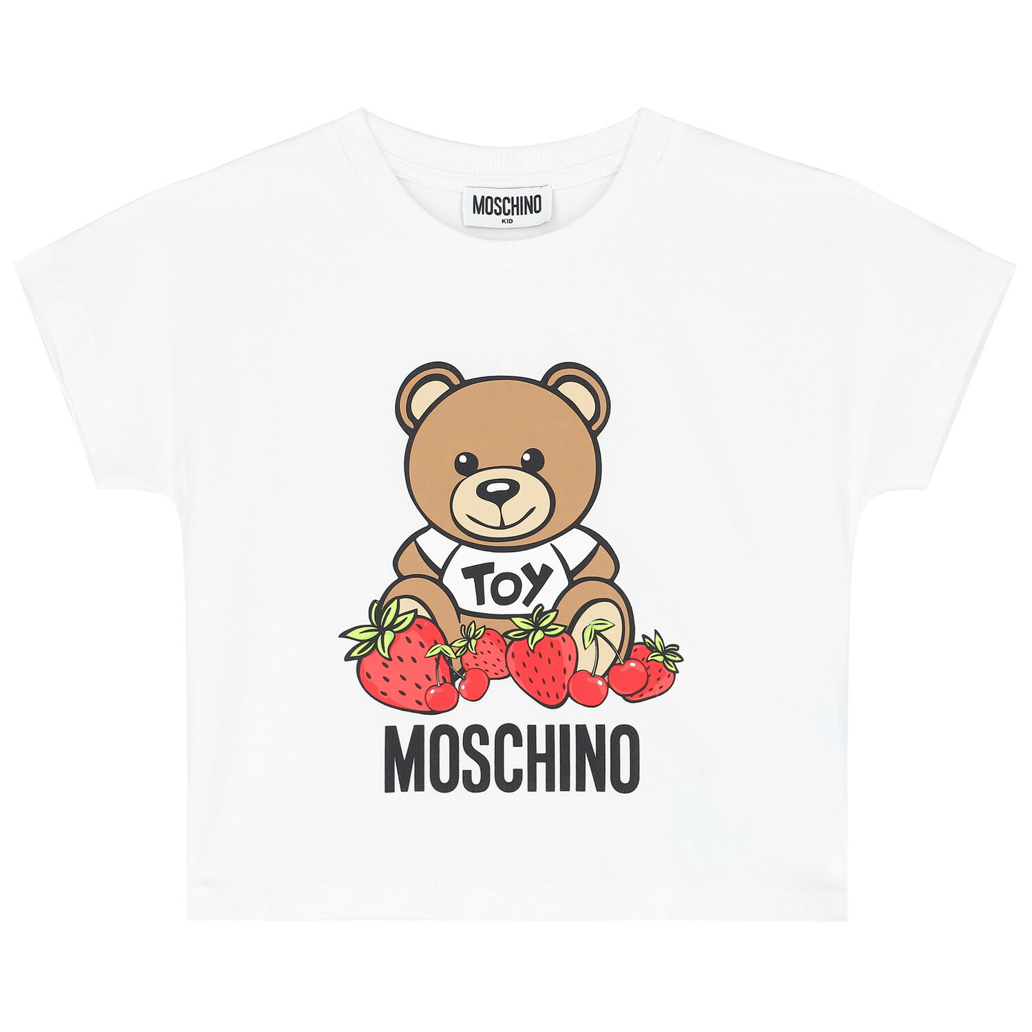 Girls White Teddy Logo T-Shirt, 3, hi-res