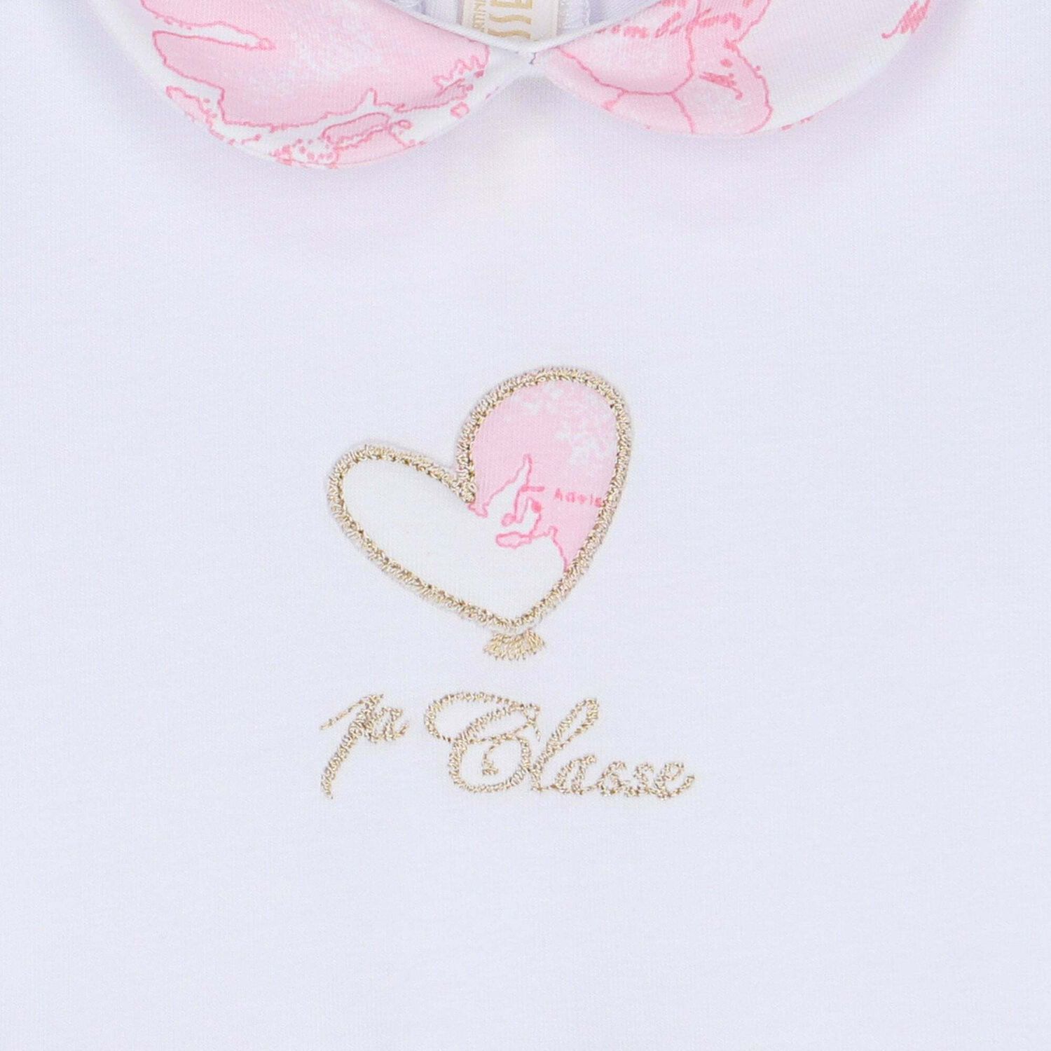 White & Pink Geo Map Babygrow, 1, hi-res