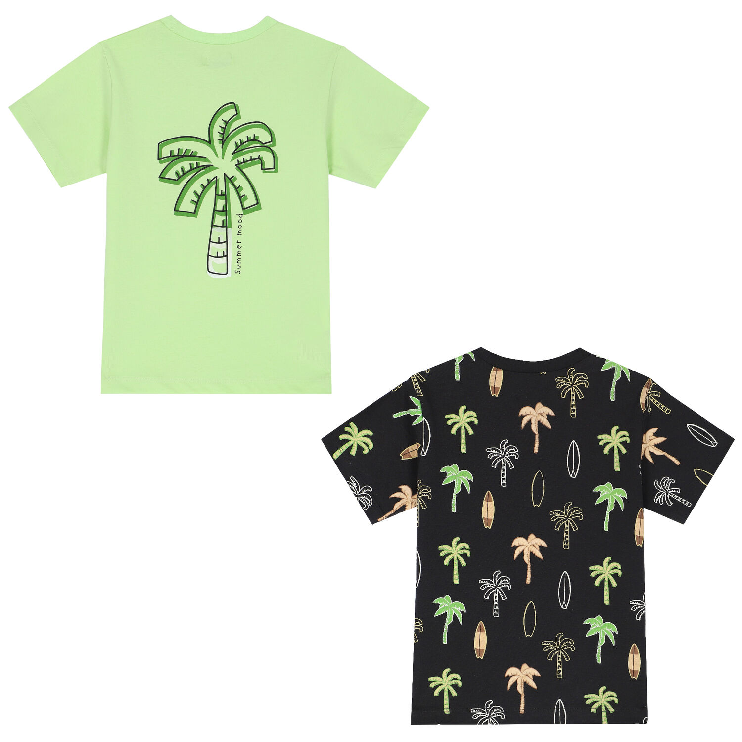 Boys Black & Green Palm Tree T-Shirts ( 2-Pack ), 1, hi-res image number null