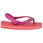 Younger Girls Pink Logo Flip Flops, 6, hi-res