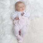 Baby Girls White & Pink Babygrow & Hat Set, 1, hi-res
