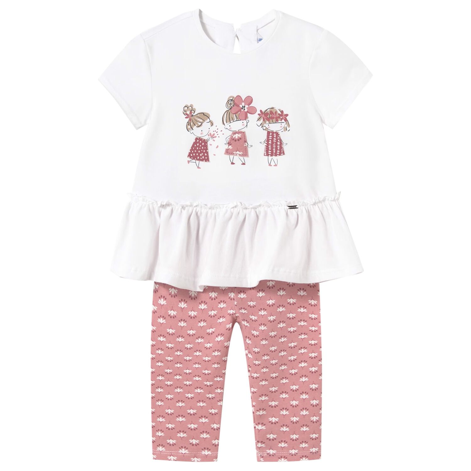 Younger Girls Pink & Ivory Leggings Set, 2, hi-res image number null