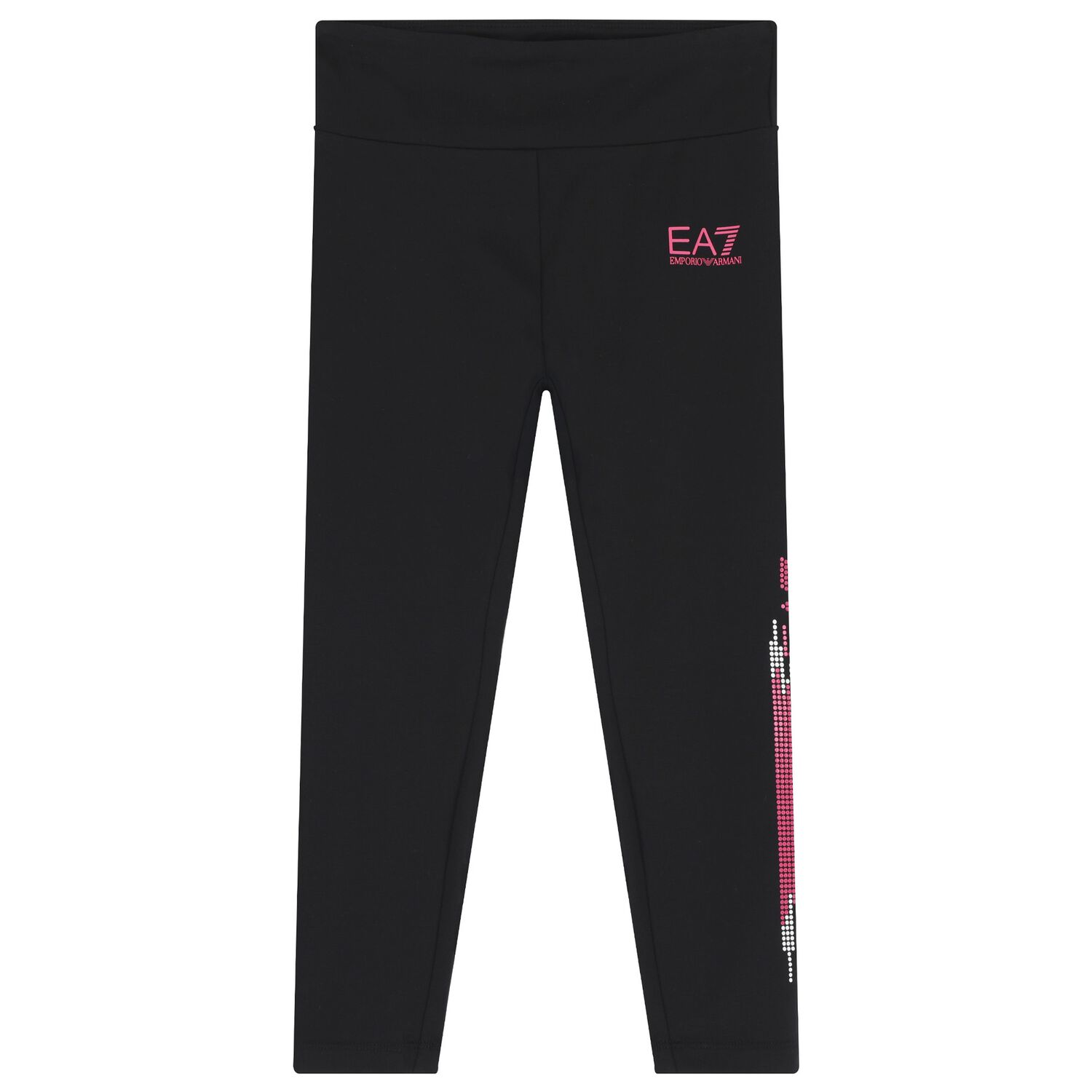 Girls Black Logo Leggings, 1, hi-res