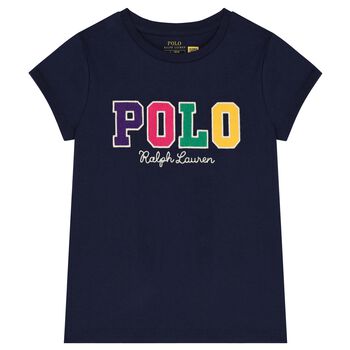 Girls Navy Blue Logo T-Shirt