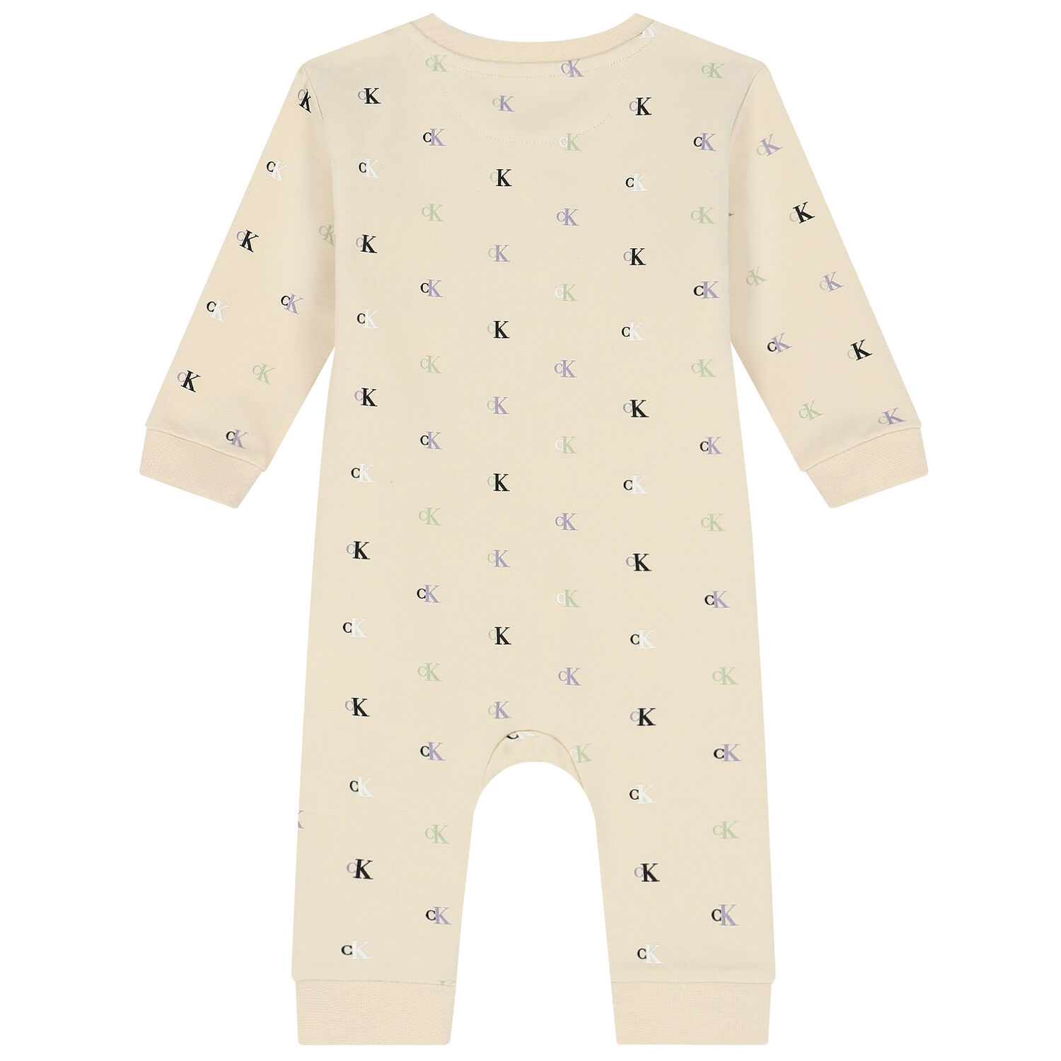Beige Logo Romper, 1, hi-res
