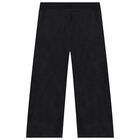 Girls Black Velour Trousers, 1, hi-res