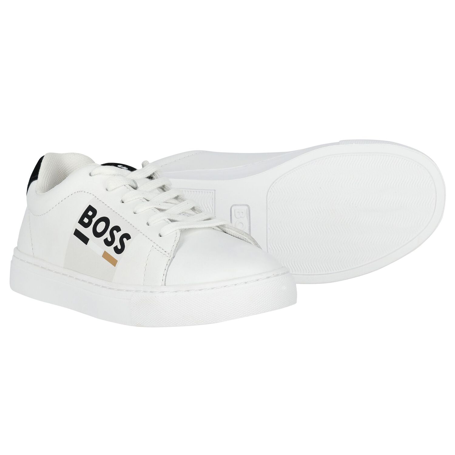 Boys White Logo Trainers, 1, hi-res image number null