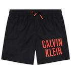 Boys Black Logo Swim Shorts, 1, hi-res