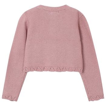 Girls Pink Knitted Cardigan
